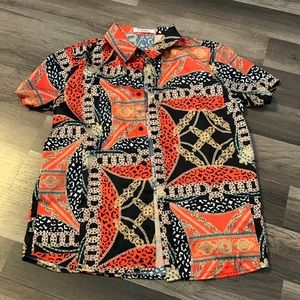 Boys chain and scarf button up